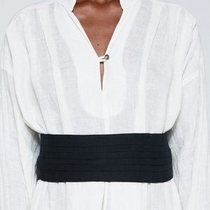 ISO!! Black Crane Linen Belt in Black M/L